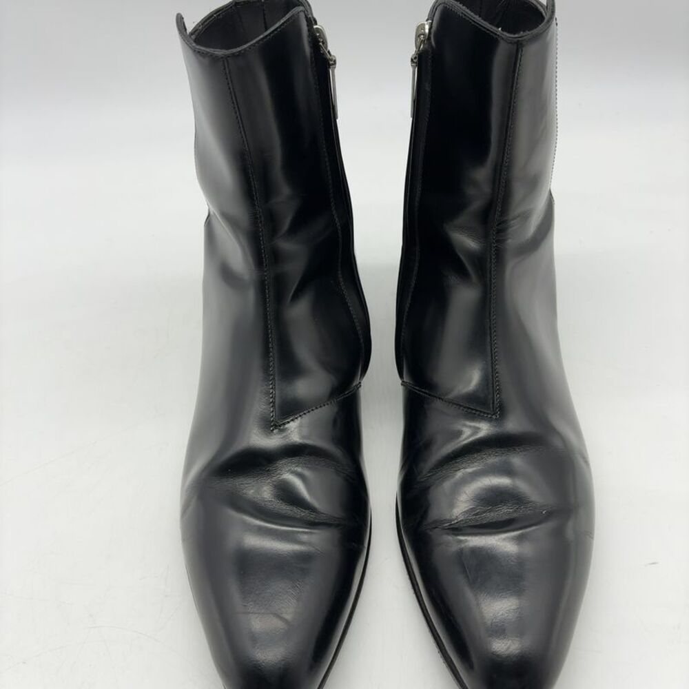 Saint Laurent Black Leather Side Zip Boots